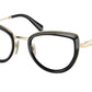 Prada PR54ZV Pillow Eyeglasses  1AB1O1-Black 51-140-22 - Color Map Black