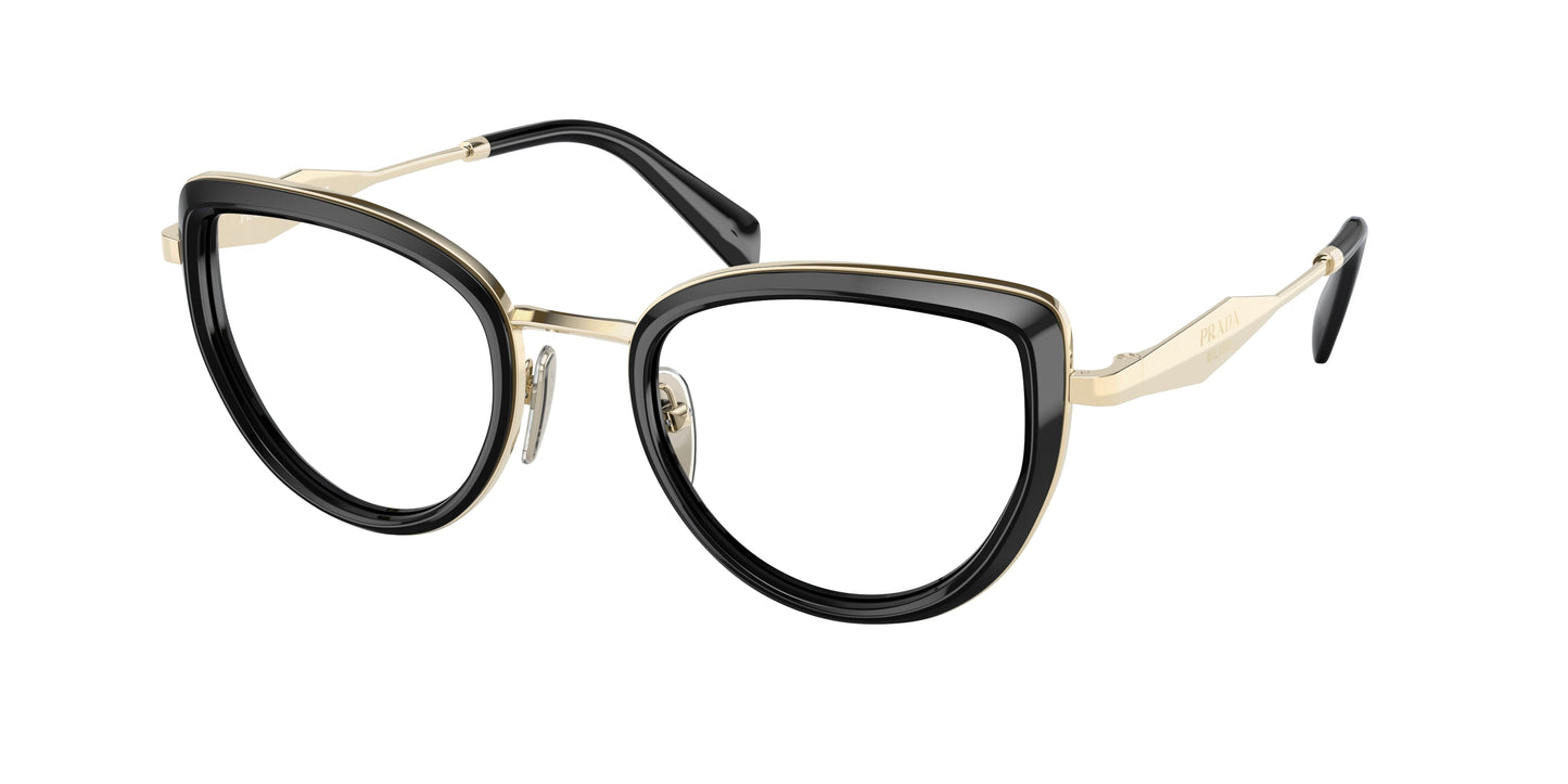 Prada PR54ZV Pillow Eyeglasses  1AB1O1-Black 51-140-22 - Color Map Black