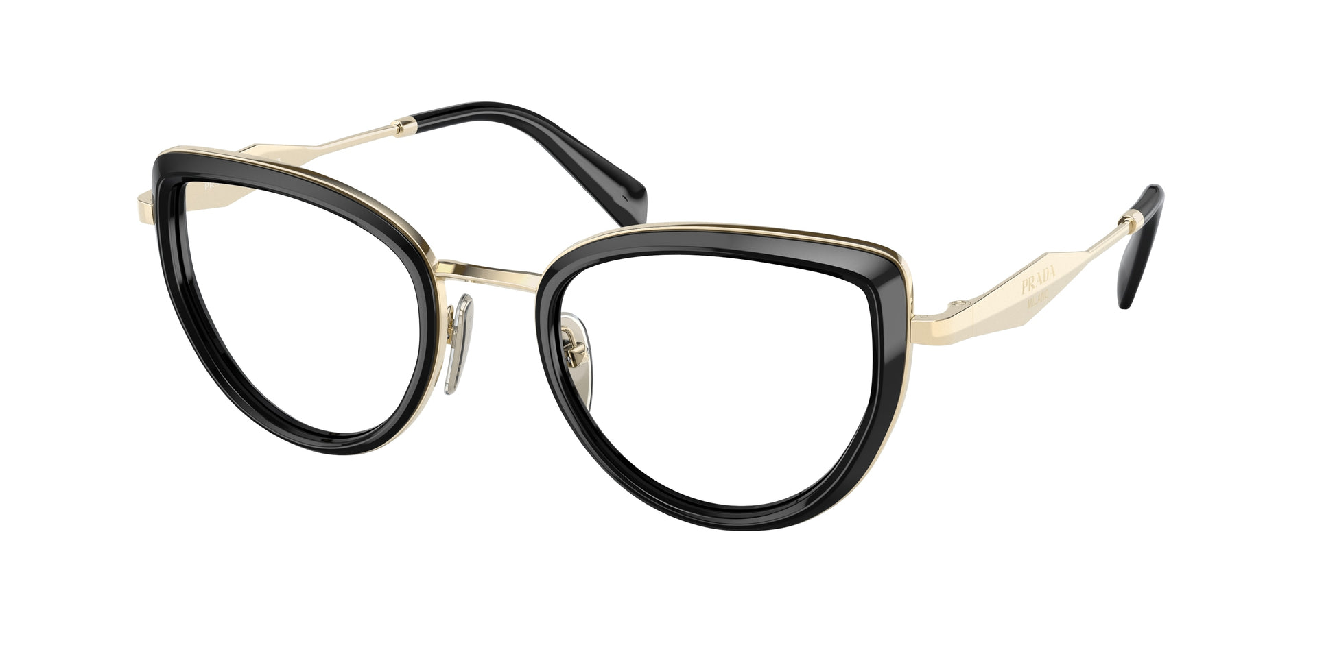 Prada PR54ZV Pillow Eyeglasses  1AB1O1-Black 51-140-22 - Color Map Black