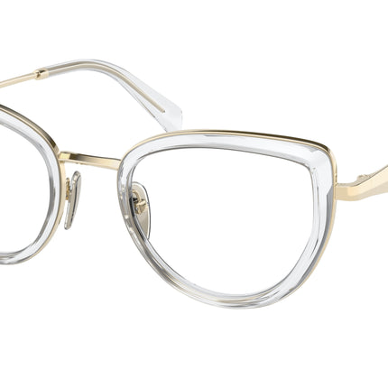 Prada PR54ZV Pillow Eyeglasses  2AZ1O1-Crystal 51-140-22 - Color Map Transparent