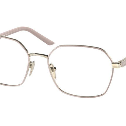Prada PR55YV Square Eyeglasses  09Y1O1-Alabaster/Pale Gold 53-135-17 - Color Map Gold