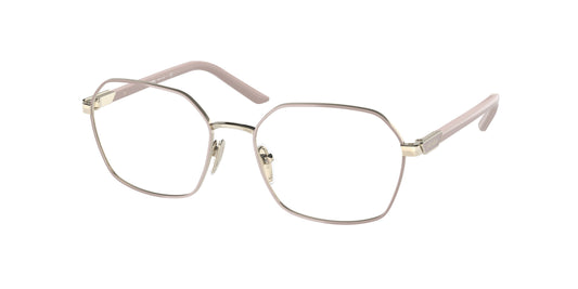 Prada PR55YV Square Eyeglasses  09Y1O1-Alabaster/Pale Gold 53-135-17 - Color Map Gold