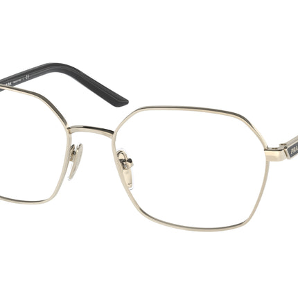 Prada PR55YV Square Eyeglasses  ZVN1O1-Pale Gold 53-135-17 - Color Map Gold