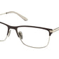 Prada PR55ZV Rectangle Eyeglasses  02Q1O1-Matte Burnished/Pale Gold 57-145-17 - Color Map Grey
