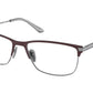 Prada PR55ZV Rectangle Eyeglasses  12G1O1-Matte Etruscan/Gunmetal 57-145-17 - Color Map Brown