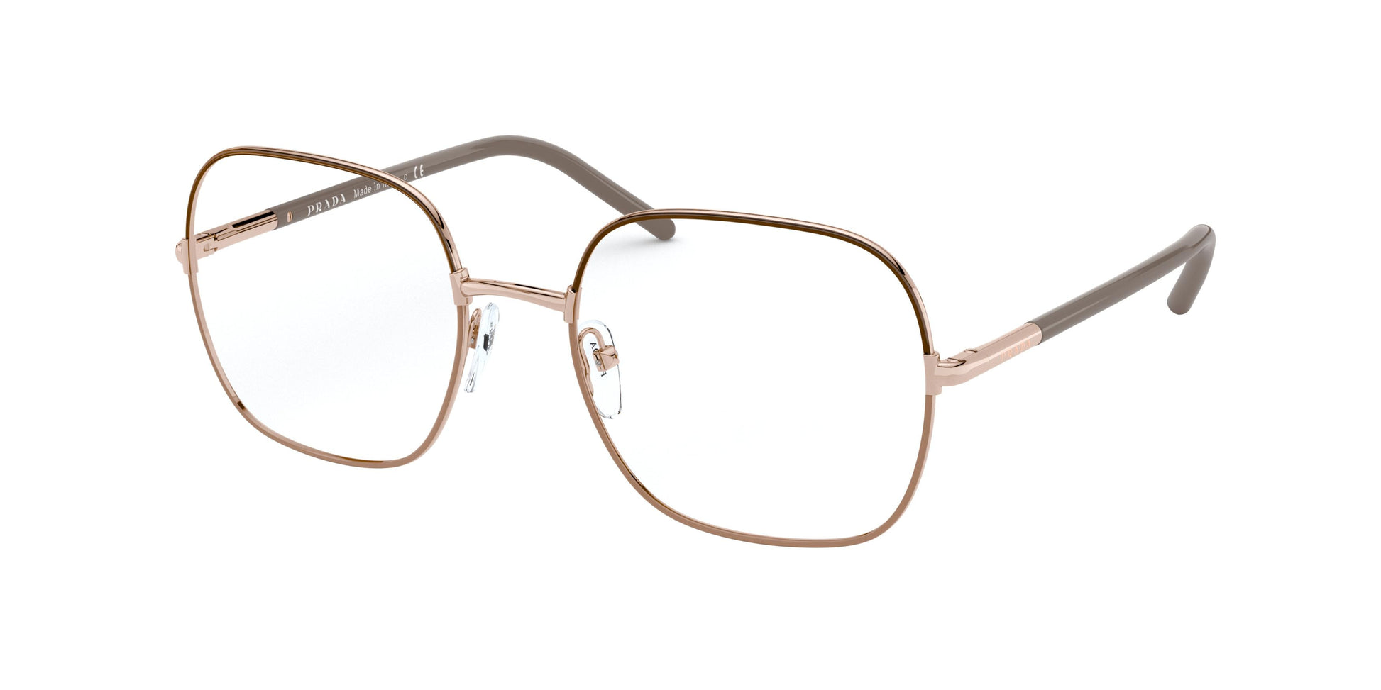 Prada PR56WV Rectangle Eyeglasses  02H1O1-Brown/Beige 54-140-19 - Color Map Brown