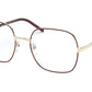 Prada PR56WV Rectangle Eyeglasses  09B1O1-Bordeaux 54-140-19 - Color Map Red