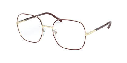 Prada PR56WV Rectangle Eyeglasses  09B1O1-Bordeaux 54-140-19 - Color Map Red