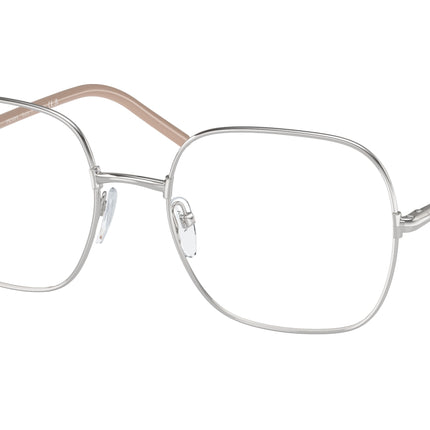 Prada PR56WV Rectangle Eyeglasses  1BC1O1-Silver 54-140-19 - Color Map Silver