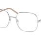 Prada PR56WV Rectangle Eyeglasses  1BC1O1-Silver 54-140-19 - Color Map Silver