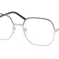 Prada PR56WV Rectangle Eyeglasses  AAV1O1-Black/Pale Gold 54-140-19 - Color Map Black