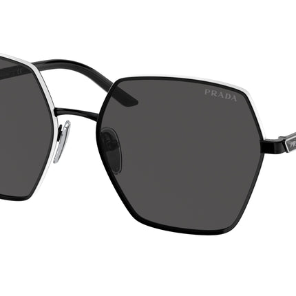 Prada PR56YS Square Sunglasses  1AB5S0-Black 58-135-18 - Color Map Black