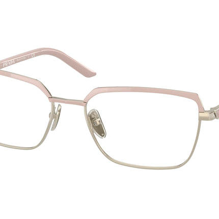 Prada PR56YV Square Eyeglasses  09Y1O1-Alabaster/Pale Gold 54-135-17 - Color Map Gold