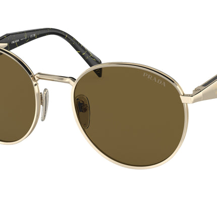 Prada PR56ZS Round Sunglasses  ZVN01T-Pale Gold 54-140-20 - Color Map Gold