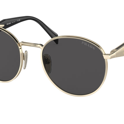 Prada PR56ZS Round Sunglasses  ZVN5S0-Pale Gold 54-140-20 - Color Map Gold