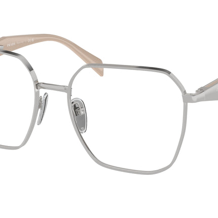 Prada PR56ZV Square Eyeglasses  1BC1O1-Silver 55-140-18 - Color Map Silver