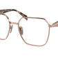 Prada PR56ZV Square Eyeglasses  SVF1O1-Pink Gold 55-140-18 - Color Map Pink