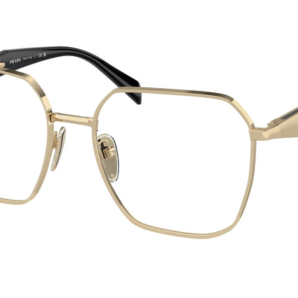 Prada PR56ZV Square Eyeglasses  ZVN1O1-Pale Gold 55-140-18 - Color Map Gold