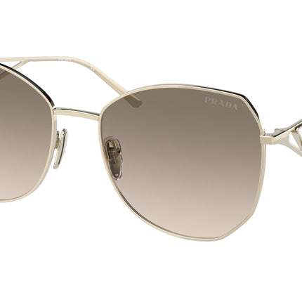 Prada PR57YS Irregular Sunglasses  ZVN3D0-Pale Gold 57-140-18 - Color Map Gold