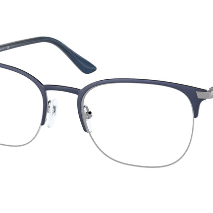 Prada PR57YV Oval Eyeglasses  02N1O1-Matte Blue 54-145-20 - Color Map Blue