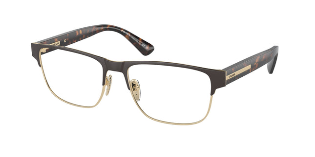 Prada PR57ZV Pillow Eyeglasses  01U1O1-Matte Brown 56-145-17 - Color Map Brown
