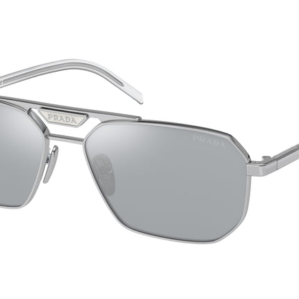 Prada PR58YS Rectangle Sunglasses  1BC02R-Silver 57-145-15 - Color Map Silver