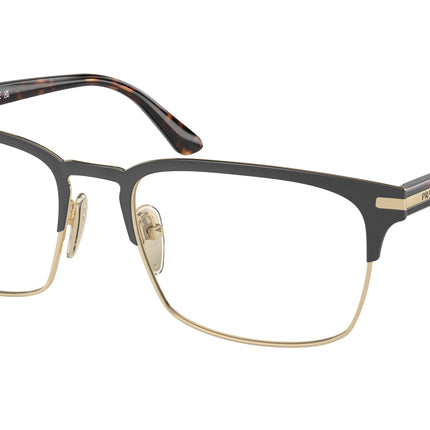 Prada PR58ZV Rectangle Eyeglasses  01U1O1-Matte Brunished/Pale Gold 57-145-19 - Color Map Brown
