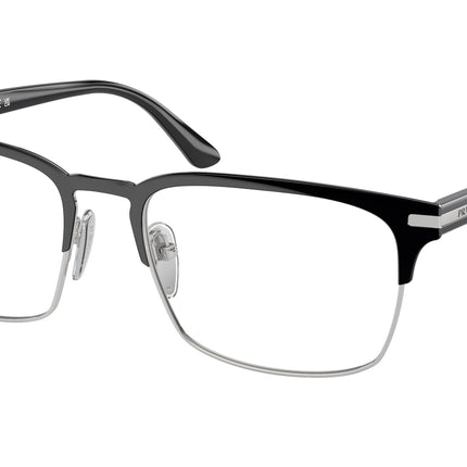 Prada PR58ZV Rectangle Eyeglasses  1AB1O1-Black 57-145-19 - Color Map Black