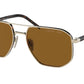 Prada PR59YS Square Sunglasses  ZVN5Y1-Pale Gold 57-145-18 - Color Map Gold