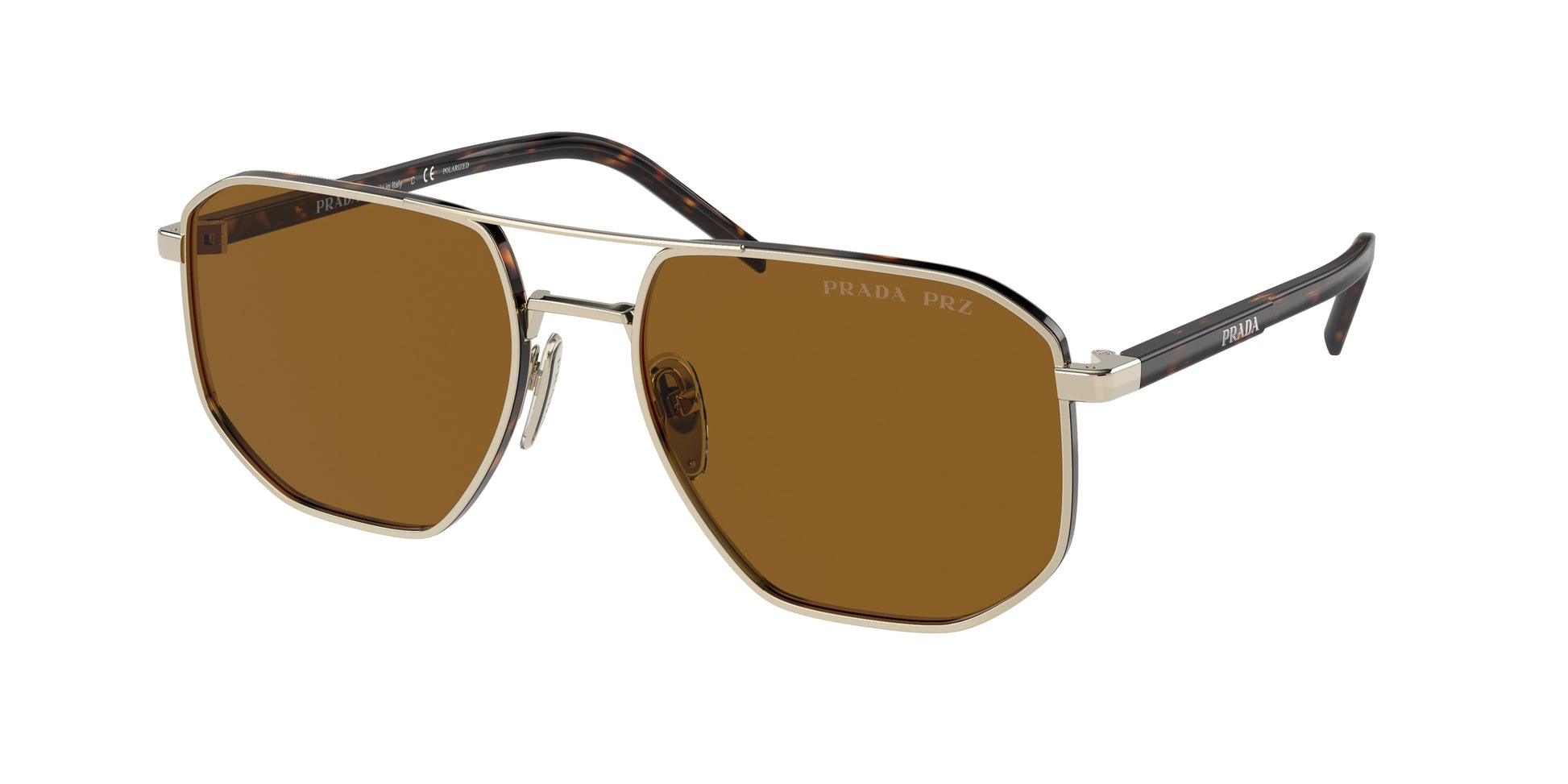 Prada PR59YS Square Sunglasses  ZVN5Y1-Pale Gold 57-145-18 - Color Map Gold