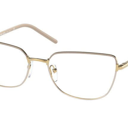 Prada PR59YV Butterfly Eyeglasses  06I1O1-Beige/White 55-145-17 - Color Map Brown
