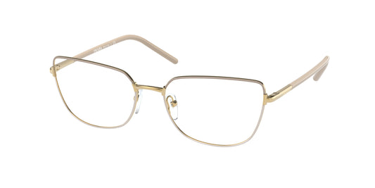 Prada PR59YV Butterfly Eyeglasses  06I1O1-Beige/White 55-145-17 - Color Map Brown