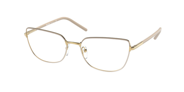 Prada PR59YV Butterfly Eyeglasses  06I1O1-Beige/White 55-145-17 - Color Map Brown