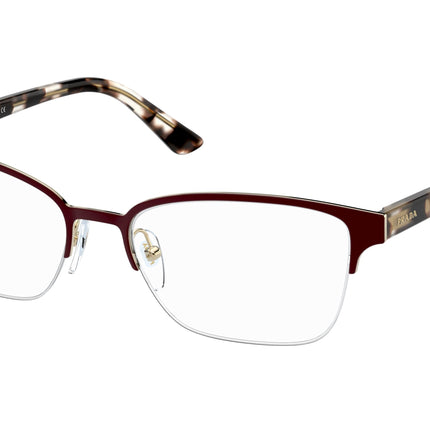 Prada MILLENNIALS PR61XV Cat Eye Eyeglasses  5521O1-Bordeaux 52-145-17 - Color Map Red