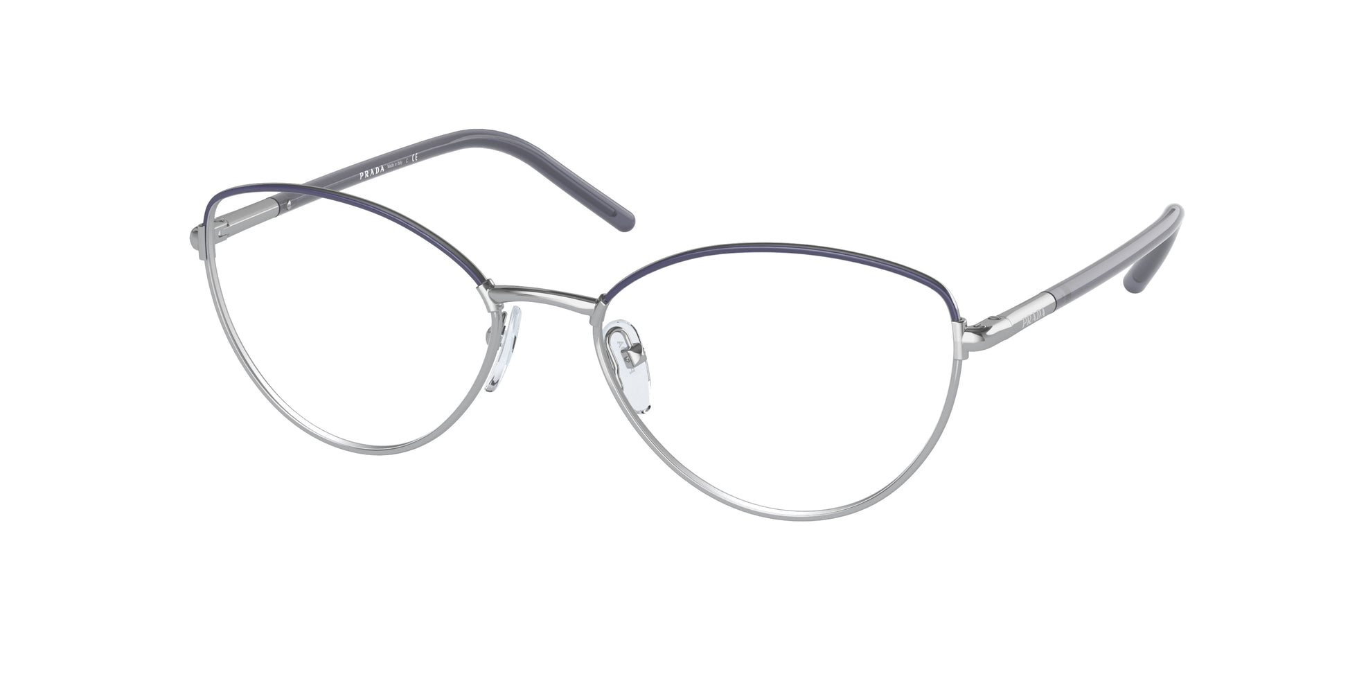 Prada PR62WV Butterfly Eyeglasses  09R1O1-Bluette/Silver 55-140-17 - Color Map Blue