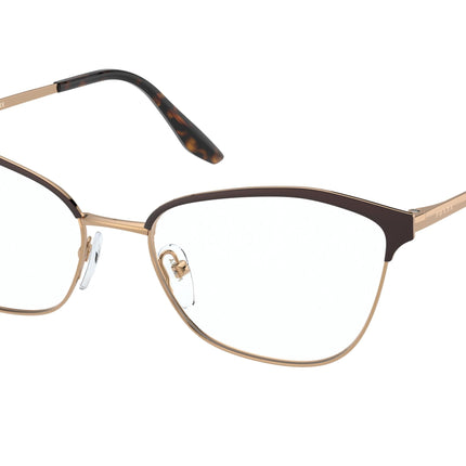 Prada PR62XV Cat Eye Eyeglasses  04E1O1-Matte Red/Pink Gold 54-145-17 - Color Map Red