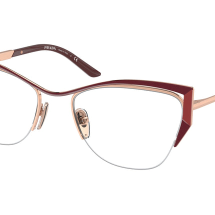 Prada PR63YV Butterfly Eyeglasses  13A1O1-Red/Fire/Rose Gold 54-135-19 - Color Map Red