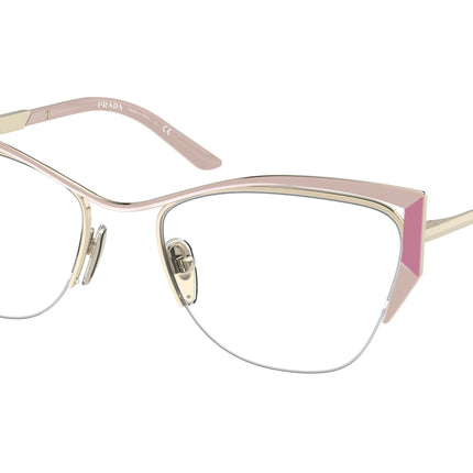 Prada PR63YV Butterfly Eyeglasses  14A1O1-Alabaster/Begonia/Pale Gold 54-135-19 - Color Map White