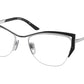 Prada PR63YV Butterfly Eyeglasses  GAQ1O1-Silver/Black 54-135-19 - Color Map Silver