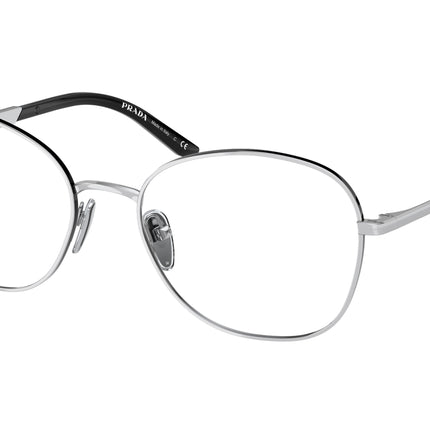Prada PR64YV Round Eyeglasses  GAQ1O1-Silver/Black 54-135-18 - Color Map Silver