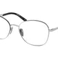 Prada PR64YV Round Eyeglasses  GAQ1O1-Silver/Black 54-135-18 - Color Map Silver
