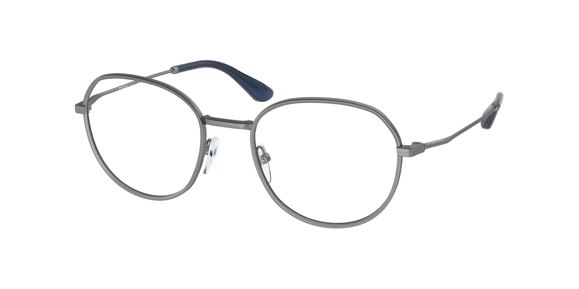 Prada PR65WV Oval Eyeglasses  7CQ1O1-Matte Gunmetal 51-145-20 - Color Map Grey