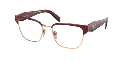 Prada PR65YV Irregular Eyeglasses  16A1O1-Red/Rose Gold 53-140-18 - Color Map Red