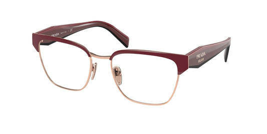 Prada PR65YV Irregular Eyeglasses  16A1O1-Red/Rose Gold 53-140-18 - Color Map Red