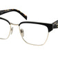 Prada PR65YV Irregular Eyeglasses  AAV1O1-Black/Pale Gold 53-140-18 - Color Map Black