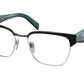 Prada PR65YV Irregular Eyeglasses  GAQ1O1-Black/Silver 53-140-18 - Color Map Black