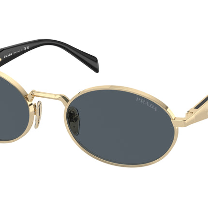 Prada PR65ZS Oval Sunglasses  ZVN09T-Pale Gold 55-140-20 - Color Map Gold