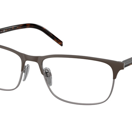 Prada PR66YV Pillow Eyeglasses  02Q1O1-Matte Burnished/Matte Gunmetal 55-145-17 - Color Map Brown
