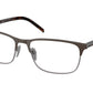 Prada PR66YV Pillow Eyeglasses  02Q1O1-Matte Burnished/Matte Gunmetal 57-145-17 - Color Map Brown