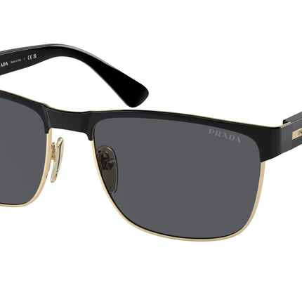 Prada PR66ZS Pillow Sunglasses  AAV07T-Black/Pale Gold 58-140-17 - Color Map Black